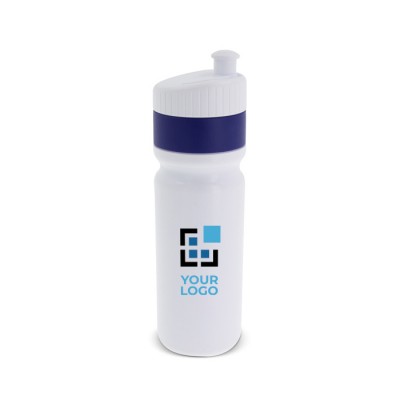 Bidón deportivo libre de BPA con borde a color hecho en EU 750ml color azul oscuro segunda vista