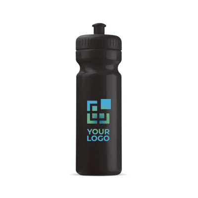 Bidón deportivo de plástico libre de BPA y 100% antigoteo 750ml color negro
