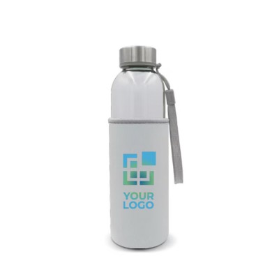 Botella de cristal con tapón cardón de transporte y funda 500ml