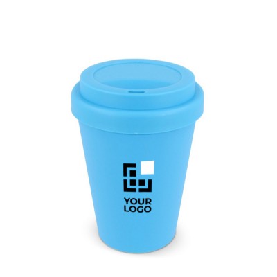 Vaso take away de plástico reciclado en vivos colores 250ml