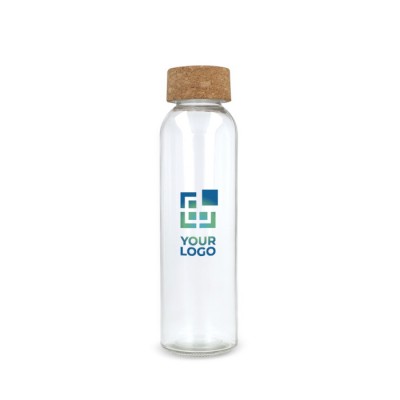 Clásica botella de vidrio reciclado con tapón de corcho 500ml