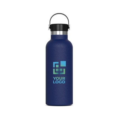 Botella de acero inoxidable 100% antifugas con asa de transporte 500ml color azul claro
