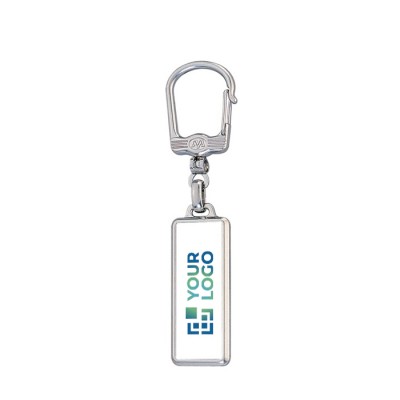 Llavero rectangular de metal con posibilidad de marcaje en ambas caras