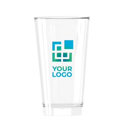 Vaso de cristal promocional de color transparente con logo agotado