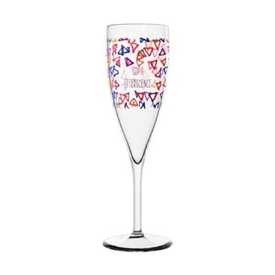 Copa para champán promocional de color transparente con logo