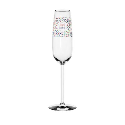 Copa de champán personalizada de color transparente con logo
