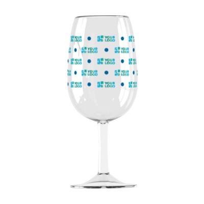 Copa de vino de tritán de color transparente con logo