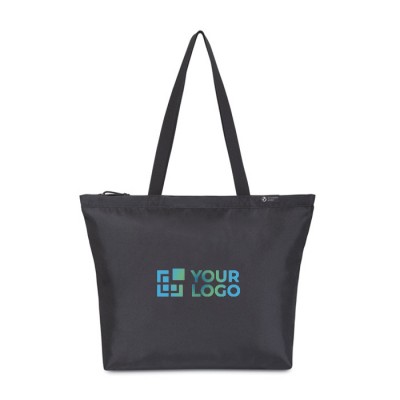 Bolsa tote en RPET con bolsillo interior para botella de agua