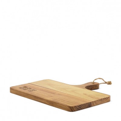 TABLA DE MADERA TECA RECTANGULAR CON AGARRADERA PARA PICAR/SERVIR