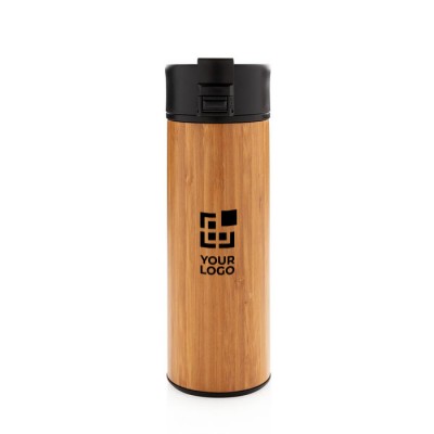 Taza termo con exterior de bambú vista principal