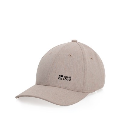 Gorra de algodón reciclado 6 paneles con tejido jaspeado 200 g/m2
