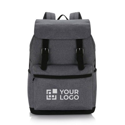 Mochila de look clásico con bolsillos color gris oscuro