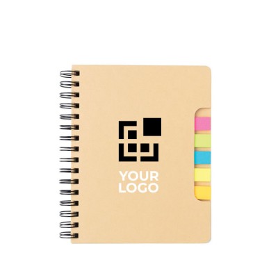 Cuadernos con notas adhesivas color marrón