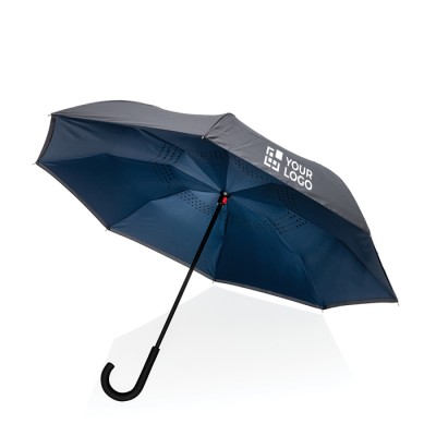 Paraguas reversible apertura manual color azul marino