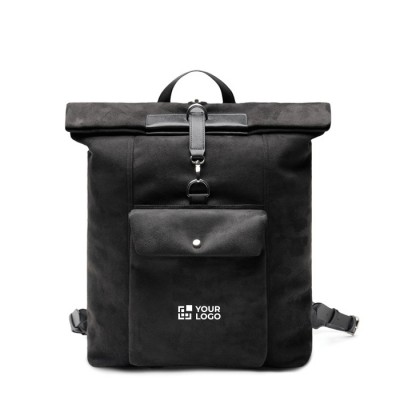 Mochila en piel sintética con diseño moderno y cierre seguro 15"