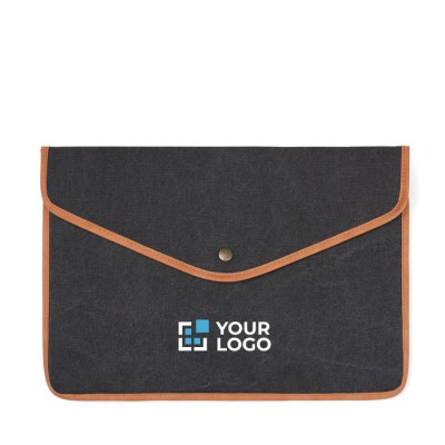 Funda para portátil de lona reciclada con bordes de color 16"