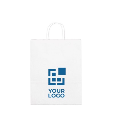 Bolsa publicitaria barata de papel craft blanco 90 g/m2 Retail  Bolsa publicitaria barata de papel craft blanco 90 g/m2 Retail
