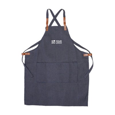 Delantal de poliéster y algodón con 2 bolsillos delanteros