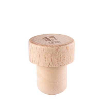 Tapón para botella de vino de madera con logotipo impreso Beech Tapón para botella de vino de madera con logotipo impreso Beech