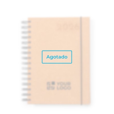 Agendas con logotipo de cuero reciclado con vista diaria y cierre A5 