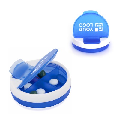 Pastillero de dos colores con tapa dispensadora Round Bicolor Pastillero de dos colores con tapa dispensadora Round Bicolor