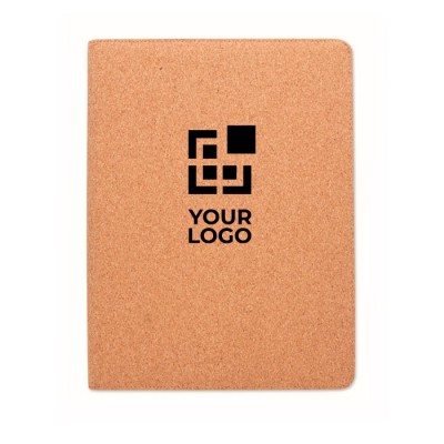 Portafolios plegable de corcho con 30 hojas a rayas y bolígrafo A4 Portafolios plegable de corcho con 30 hojas a rayas y bolígrafo A4