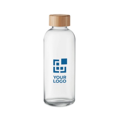 Botella de vidrio con logotipo con tapa de bambú 650ml Pure Glass Botella de vidrio con logotipo con tapa de bambú 650ml Pure Glass