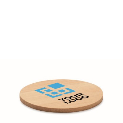 Posavasos redondo de bambú con el logotipo de empresa Bamboo Posavasos redondo de bambú con el logotipo de empresa Bamboo