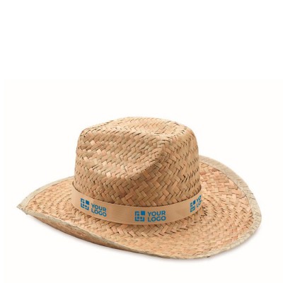 Sombrero de paja natural vaquero con cinta personalizable Tulum