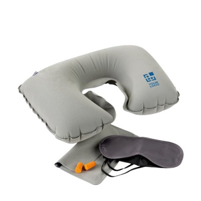 Set de viaje con almohada, antifaz y tapones First Class Set de viaje con almohada, antifaz y tapones First Class