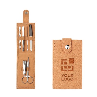 Set de manicura con 6 utensilios en acero inoxidable en funda Corkstyle Set de manicura con 6 utensilios en acero inoxidable en funda Corkstyle