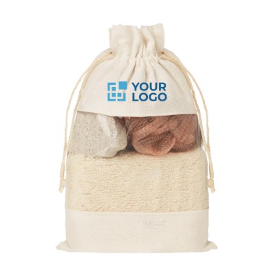 Set de baño con esponja, piedra para peeling y puff en bolsa Bathtime Set de baño con esponja, piedra para peeling y puff en bolsa Bathtime