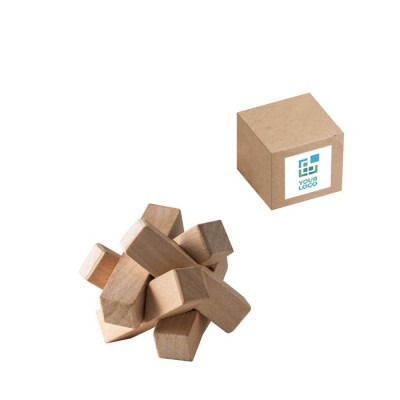 Rompecabezas natural de bambú con forma de estrella para montar