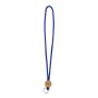 Lanyard tubular hecho a medida poliéster con detalle circular de bambú
