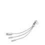 Cable de carga rápida 3 en 1 con conexiones y llavero de aluminio 10W