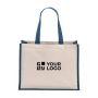 Bolsa de la compra de algodón reciclado y yute con asas largas 300 g/m2