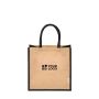 Bolsa de la compra de yute laminado con asas de algodón 16L