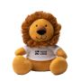 Peluche con forma de animal sentado y camiseta blanca personalizable