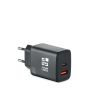 Cargador de pared UE con puerto USB-A y USB-C de carga rápida 65W