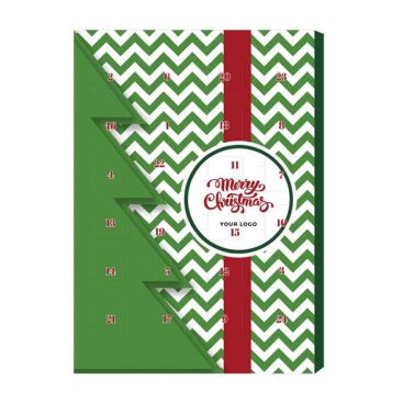 Calendario de Adviento con bombones de chocolate navideños A4 color blanco - Agotado
