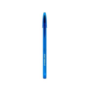 Bolígrafo de plástico a color con tapón y tinta azul de la marca BIC