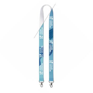 Lanyard poliéster hecho a medida con 2 mosquetones para sublimación