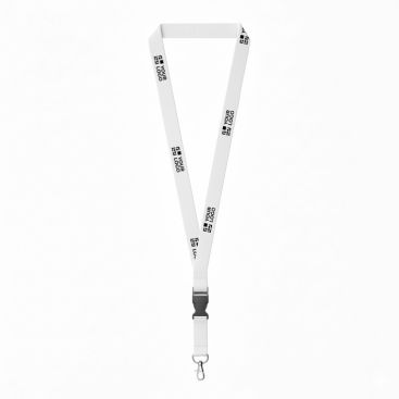 Lanyard hecho a medida desmontable de algodón orgánico con mosquetón