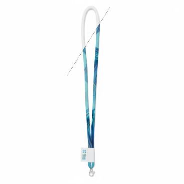 Lanyard tubular hecho a medida de poliéster con etiqueta cosida