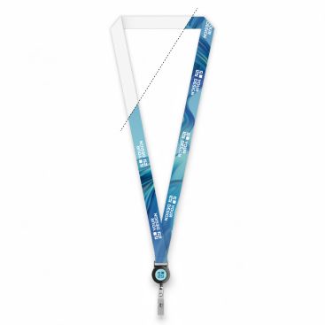 Lanyard de poliéster hecho a medida con portacredencial retráctil