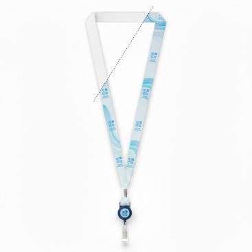 Lanyard portacredencial hecho a medida de RPET con detalle metálico