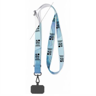Lanyard portacredencial ajustable hecho a medida de RPET para sublimar