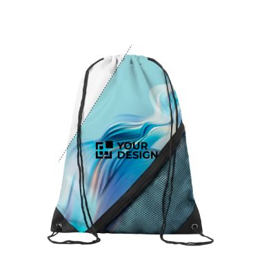 Mochila de cuerdas hecha a medida de poliéster con bolsillo de malla
