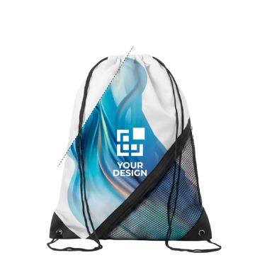 Mochila de cuerdas hecha a medida de RPET con bolsillo de malla