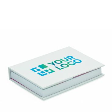 Bloc de notas adhesivas y marcadores hecho a medida con tapa dura